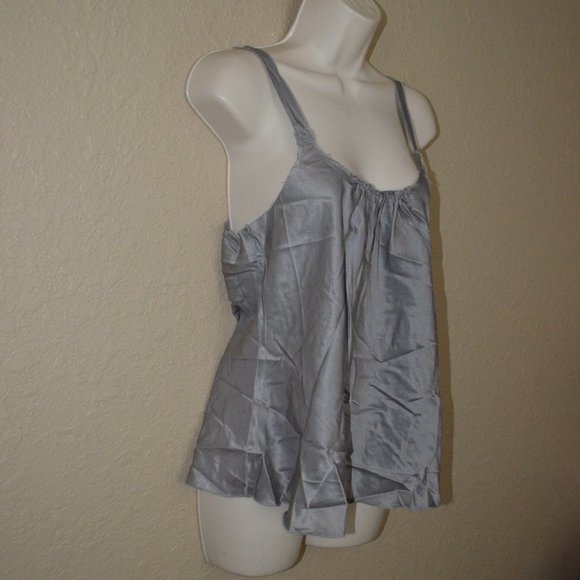 NWT $184 Brazeau Tricot Gray Silk Strap Cami Camisole - Picture 3 of 6
